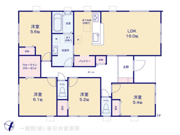 リーブルガーデン豊田市保見ケ丘の平屋の見取り図