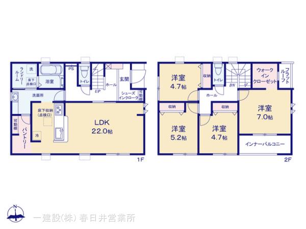 リーブルガーデン一宮市大毛向野の見取り図