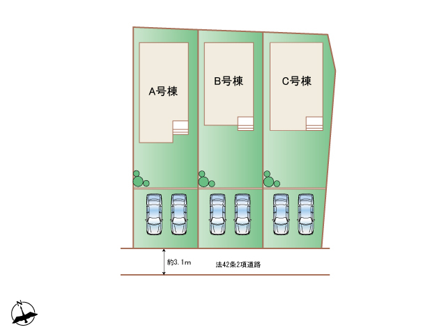 ハートフルタウン(東)一宮市浅井町5期の見取り図