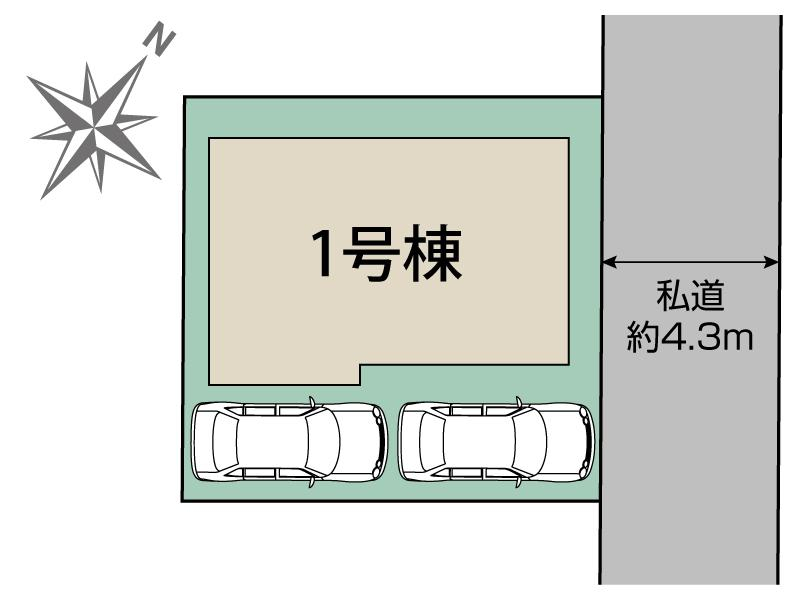 ブルーミングガーデン北本市二ツ家４丁目１棟の見取り図