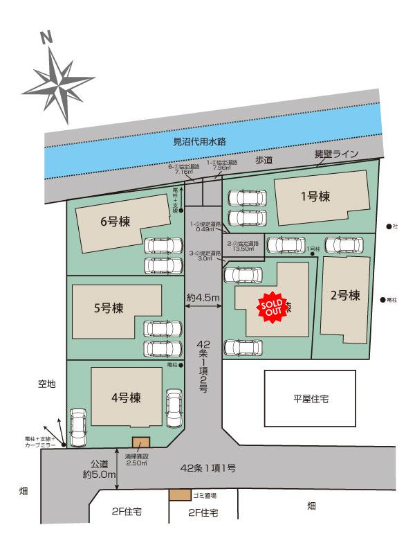 ブルーミングガーデン上尾市瓦葺２期６棟の見取り図