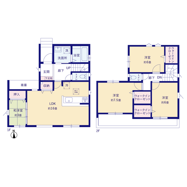 グラファーレ4203草加市花栗３期１棟の見取り図
