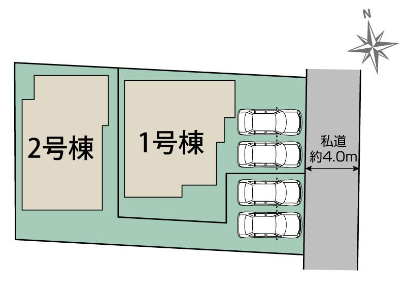 ブルーミングガーデン仙台市若林区南小泉１丁目２棟の見取り図