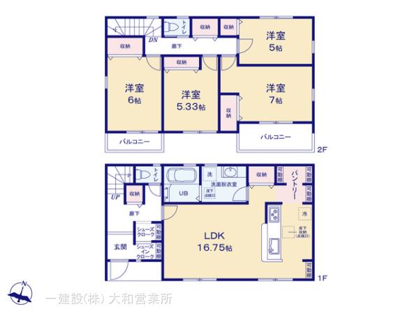 リーブルガーデン大和市南林間７丁目の見取り図