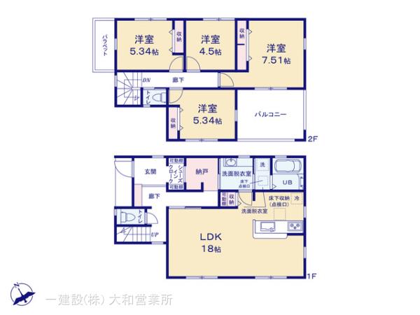 リーブルガーデン海老名市国分寺台５丁目の見取り図