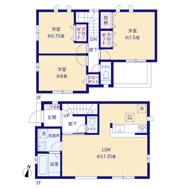 グラファーレ4307松戸市新作６期６棟の見取り図
