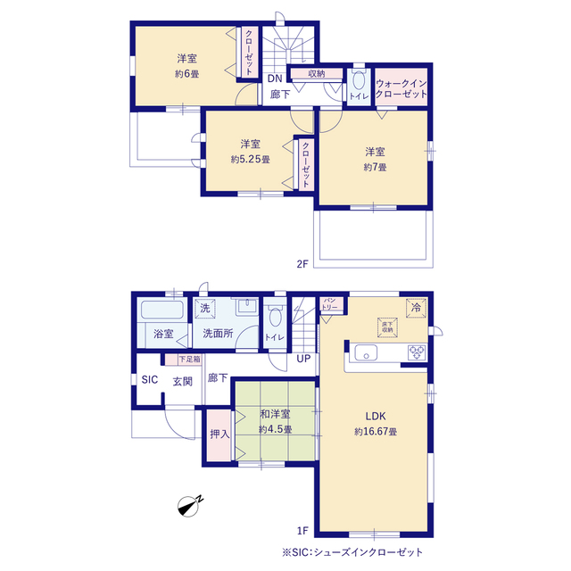グラファーレ4286四街道市内黒田３期７棟の見取り図