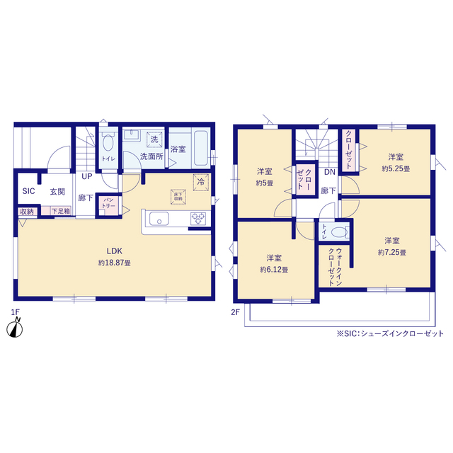 グラファーレ4375越谷市弥栄町１４期２棟の見取り図