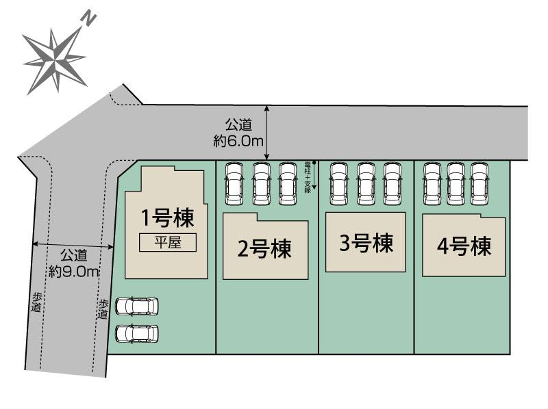  越生町越生東6丁目4棟 区画図
