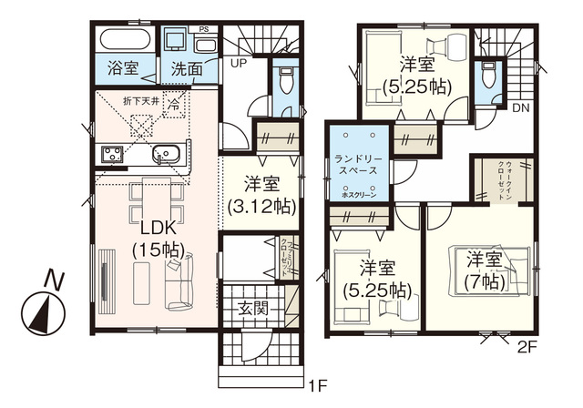グラファーレ4372新潟市坂井東２期２棟の見取り図