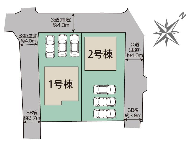 ブルーミングガーデンうるま市与那城２棟の見取り図