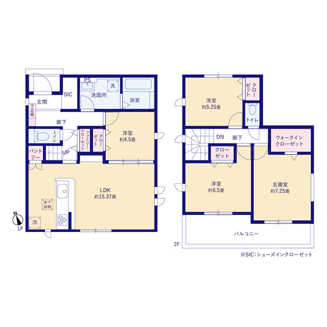 グラファーレ高浜市神明町２期７棟の見取り図