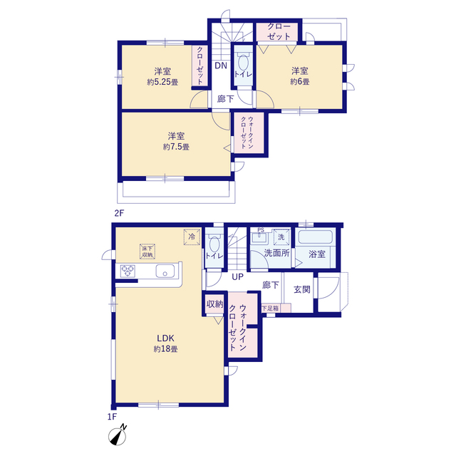 グラファーレ4386鎌ヶ谷市南鎌ヶ谷６期２棟の見取り図