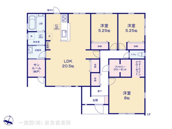 リーブルガーデン天理石上町３期の見取り図