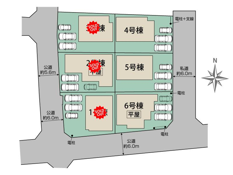 ブルーミングガーデン福島市下鳥渡新町６棟の見取り図