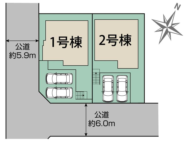 ブルーミングガーデン豊明市二村台７丁目３期２棟の見取り図
