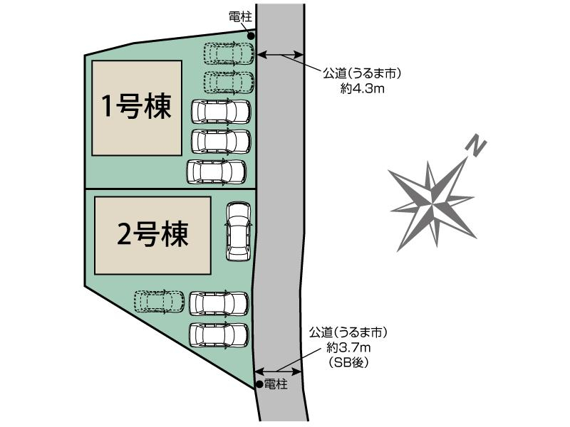 ブルーミングガーデンうるま市勝連平安名２棟の見取り図