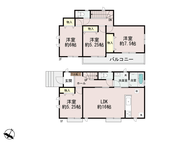 ハートフルタウン横浜市瀬谷区北新38番の見取り図