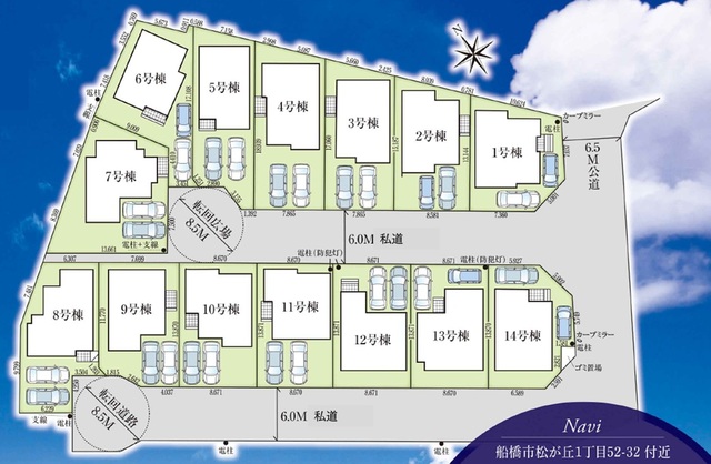 グラファーレ4241船橋市松が丘５０期１４棟の見取り図