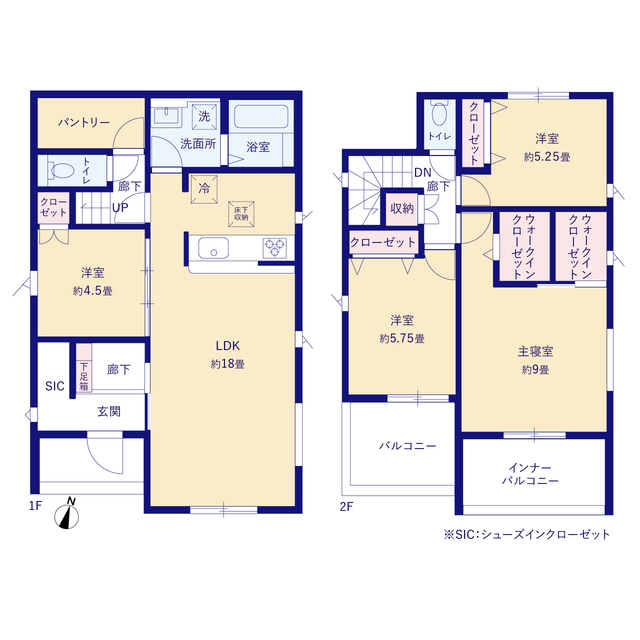 グラファーレ瀬戸市品野町５期４棟の見取り図