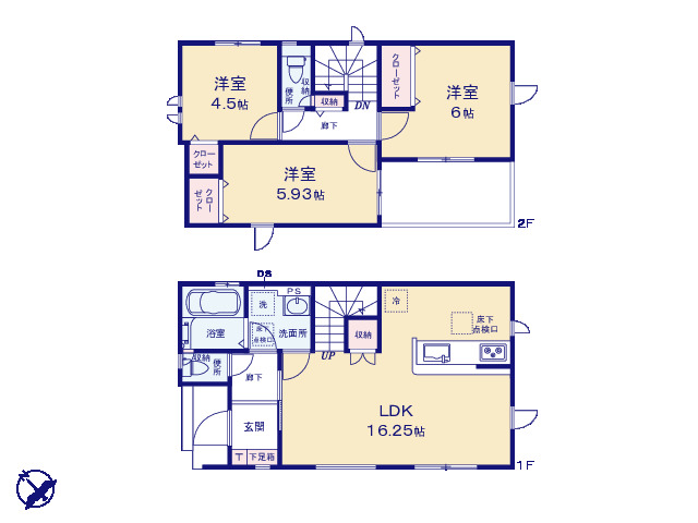 グラファーレ4348上尾市西宮下８期１棟の見取り図