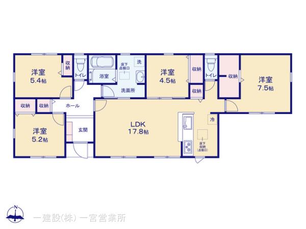 リーブルガーデンＯｎｅＳｔｏｒｙＨｏｕｓｅ古井の見取り図