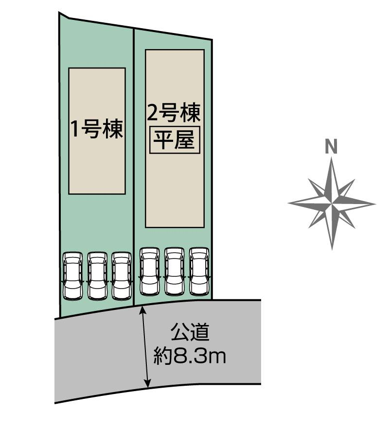 ブルーミングガーデン廿日市市阿品台１丁目２棟の見取り図
