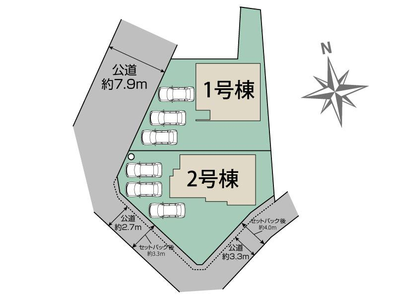 ブルーミングガーデン江南市島宮町巡見２棟の見取り図