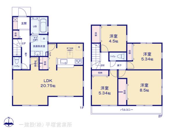 リーブルガーデン伊勢原市上粕屋の見取り図
