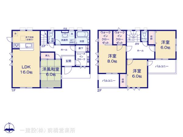 リーブルガーデン伊勢崎市田中島町の見取り図