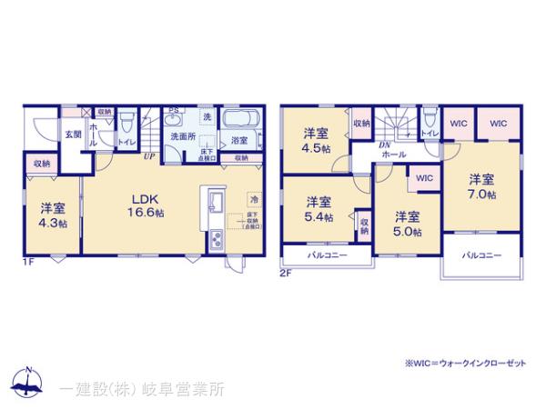 リーブルガーデン各務原市第２川島小網町の見取り図
