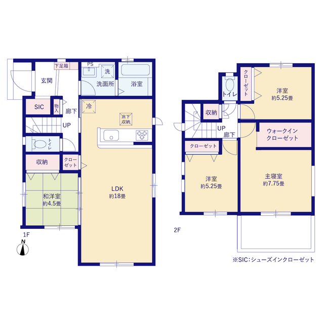 グラファーレ4360岡山市海吉６期１棟の見取り図