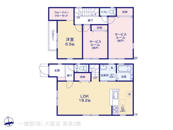 リーブルガーデン羽曳野市はびきの一丁目２期の見取り図
