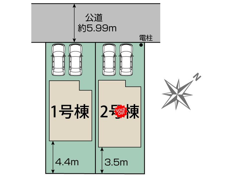 坂戸市千代田4丁目2棟 区画図