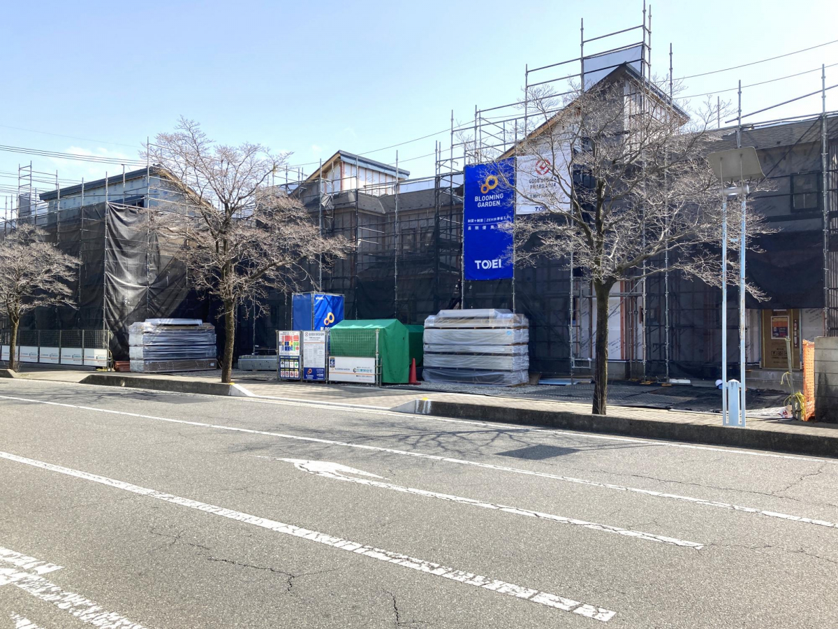 現地（3/15） ◎3号棟も上棟いたしました！これから外壁工事が始まります！◎