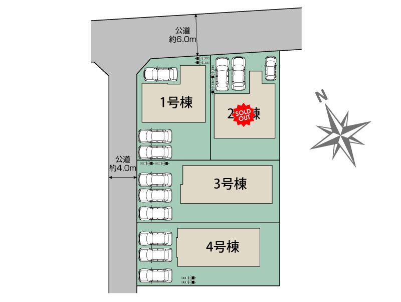下野市駅東2丁目4棟 区画図