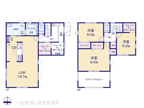 リーブルガーデン大和高田市中三倉堂１丁目の見取り図