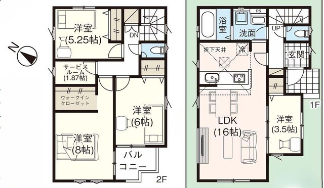 グラファーレ4319草加市稲荷１３期１棟の見取り図