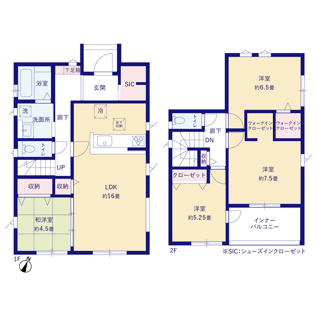 グラファーレ4268仙台市鈎取６期２棟の見取り図