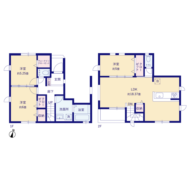グラファーレ4308越谷市蒲生東町４期１棟の見取り図