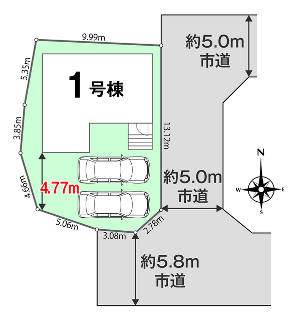18帖の広々LDKと、ファミリークロークとウォークインクローゼットの大型収納が特徴です。