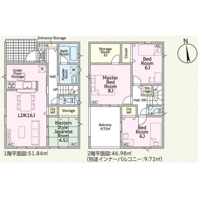 クレイドルガーデン各務原市那加前野町 第4の見取り図