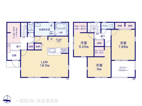 リーブルガーデン平群町三里５期の見取り図