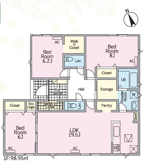 リナージュ桑名市矢田０１期の見取り図