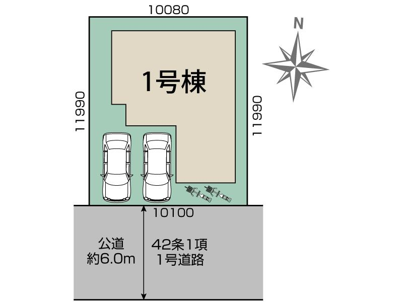 ブルーミングガーデン大津市雄琴５丁目１棟（レイクフィオーレ１の見取り図