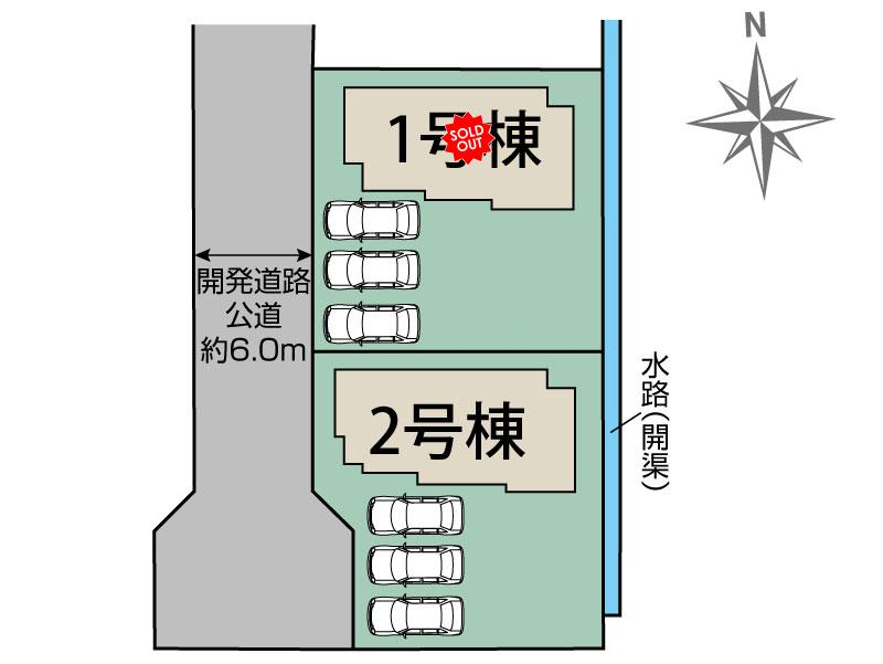 ブルーミングガーデン中央市成島２棟の見取り図