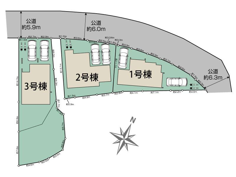 生駒市萩の台3棟 区画図
