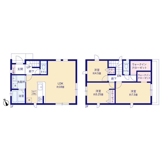 グラファーレ4301東久留米市前沢７期３棟の見取り図