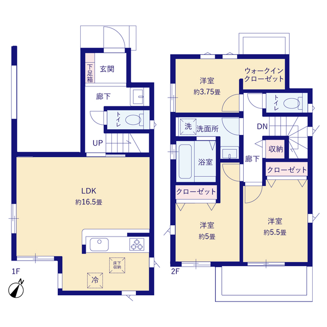 グラファーレ4364清瀬市竹丘７期３棟の見取り図
