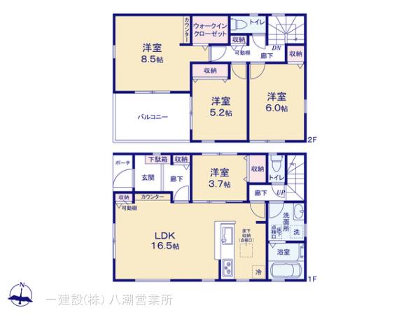 リーブルガーデン岩槻区東町1期の見取り図